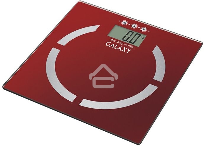 Весы многофункциональные Galaxy GL 4851, красный, электронные, эл. пит. «CR2032» в компл., макс вес 180 кг, сверхточ. элек. сенс. сист., ЖК-дисплей, авто. откл., индик. перег. и низ. зар., пам. изм. веса (10 чел.), опр. ур. жир., мышеч., кост. массы