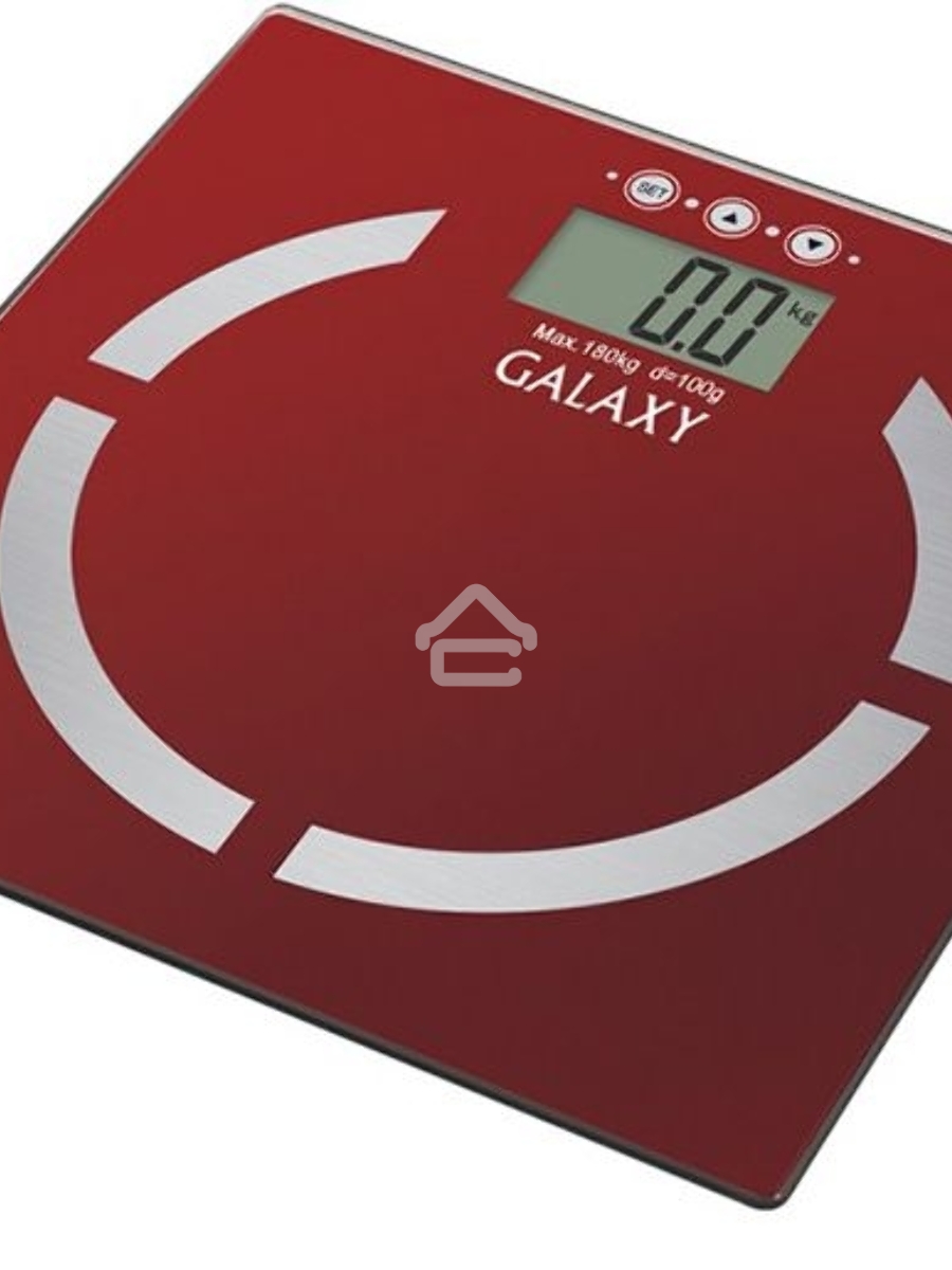 Весы многофункциональные Galaxy GL 4851, красный, электронные, эл. пит. «CR2032» в компл., макс вес 180 кг, сверхточ. элек. сенс. сист., ЖК-дисплей, авто. откл., индик. перег. и низ. зар., пам. изм. веса (10 чел.), опр. ур. жир., мышеч., кост. массы