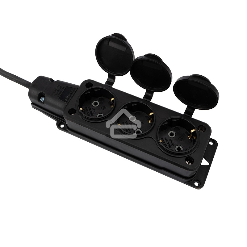 Удлинитель-шнур Rexant КГ 3х1.5, 10 м, 3 гнезда, морозостойкий, с/з, 16 А, 3500 Вт, IP44 (Сделано в России)