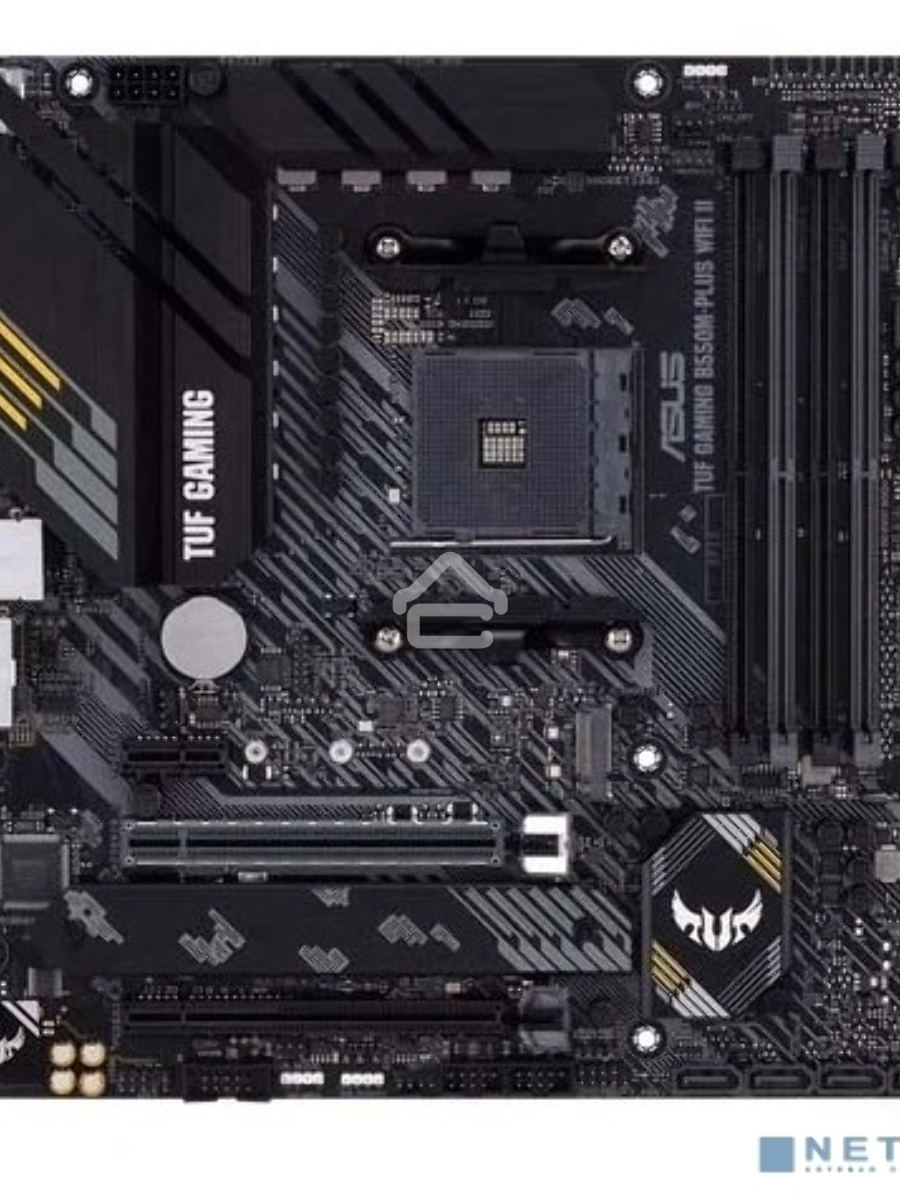 Материнская плата ASUS TUF GAMING B550M-PLUS WI-FI II, AM4, AMD B550, 4xDDR4, 4xSATA, 2xM.2, 1xPCIe 4.0 x16, 1xPCIe 3.0 x4, 1xPCIe x1, 1xDP, 1xHDMI, 1x 2.5Gb LAN, 1xUSB-C 3.2 Gen 2, 4xUSB-A 3.2 Gen 1, 2xUSB-A 2.0, 5x3.5 мм, TOSLINK, 7.1, mATX