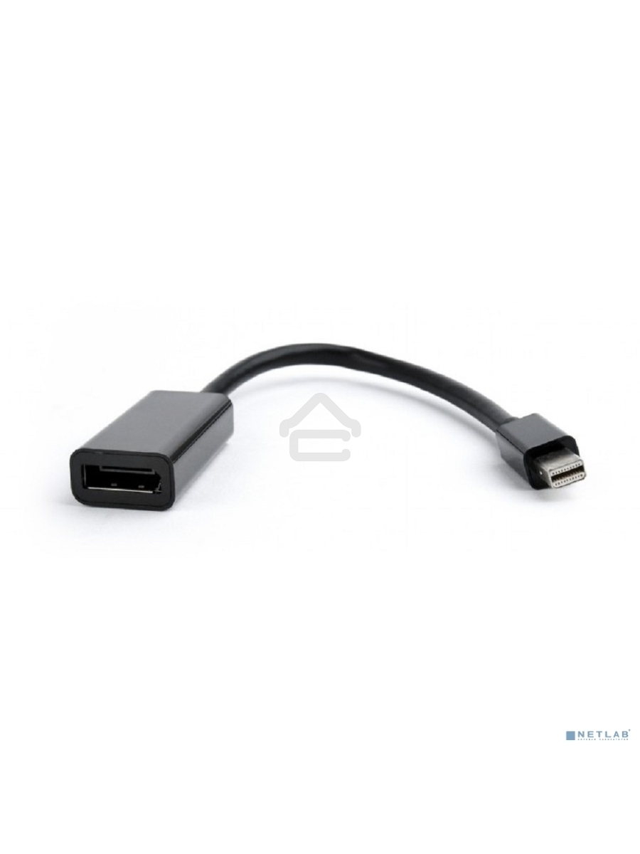 Переходник miniDisplayPort - DisplayPort, Cablexpert A-mDPM-DPF-001, 20M/20F, длина 16см, черный, пакет