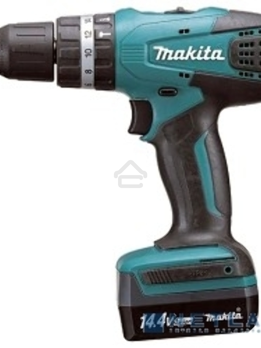 Дрель-шуруповерт Makita HP347DWE, Аккумуляторная, 14.4В, 2 АКБ, Ударная, Кейс