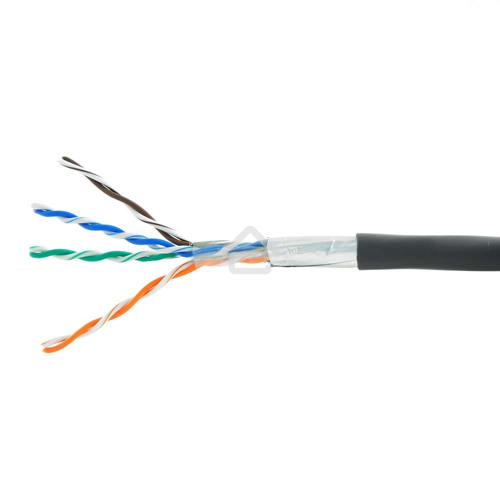 Кабель Cablexpert FPC-5051E-4-CU-OUT/100, FTP outdoor 4x2x0.51, медный, кат.5e, однож., 100м, box, черный