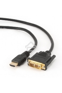 Кабель HDMI-DVI Cablexpert CC-HDMI-DVI-10MC, 19M/19M, single link, медь, позол.разъемы, экран, 10м, черный, пакет