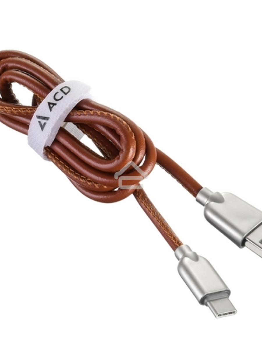 Кабель USB ACD-Allure Type-C ~ USB-A Кожа, 1м, коричневый (ACD-U926-C2N)
