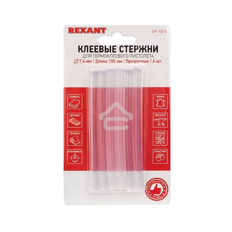 Клеевые стержни Rexant, Ø7 мм, 100 мм, прозрачные, 6 шт., блистер