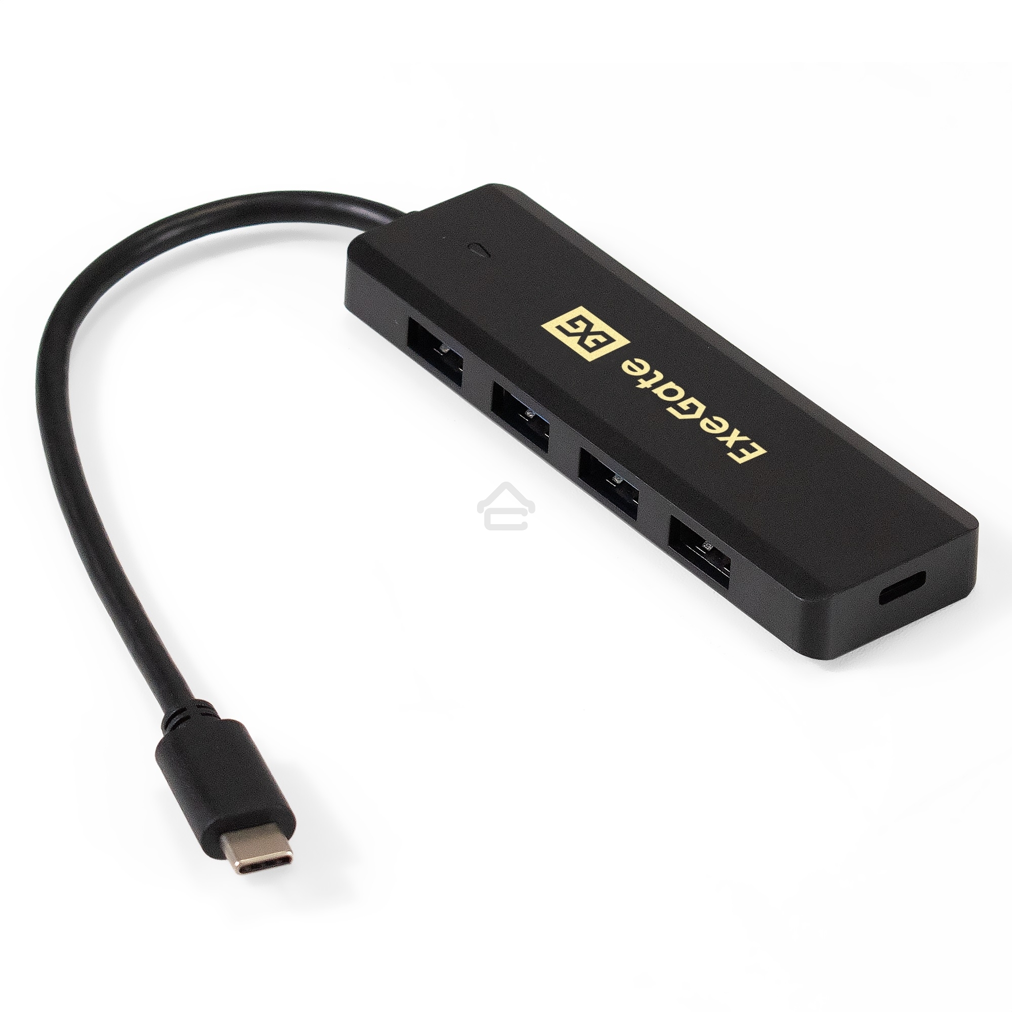 USB-концентратор ExeGate DUB-4CP/1 (кабель-адаптер USB Type C --> 4xUSB3.0, Plug&Play, черный)
