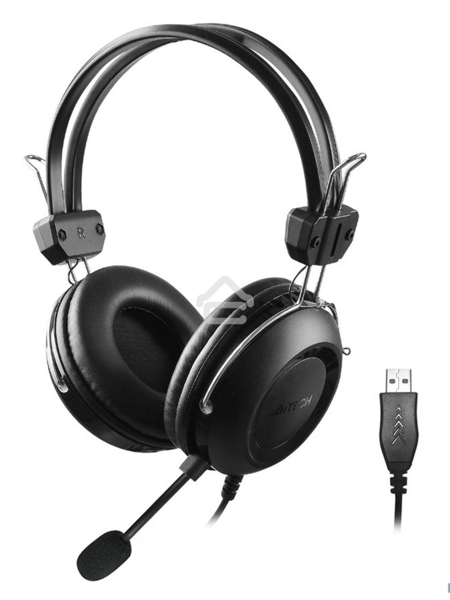 Наушники с микрофоном A4Tech HU-35 черный 2м накладные USB оголовье