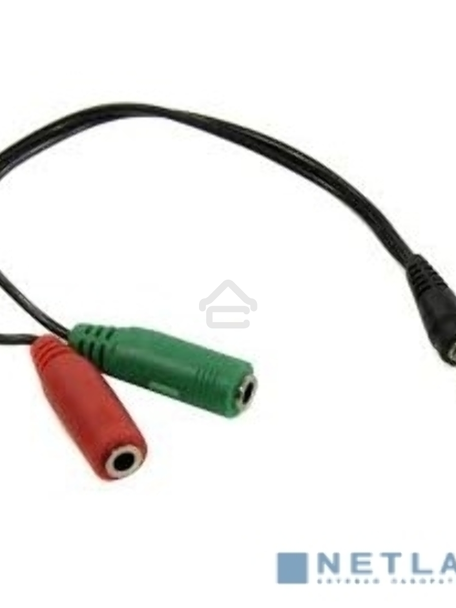 Кабель аудио Exegate EX284944RUS EX-CCA-417-0.2 (3.5mm Jack M 4pin/3.5mm Jack F Stereo+ 3.5mm Jack F микрофон, 0,2м)