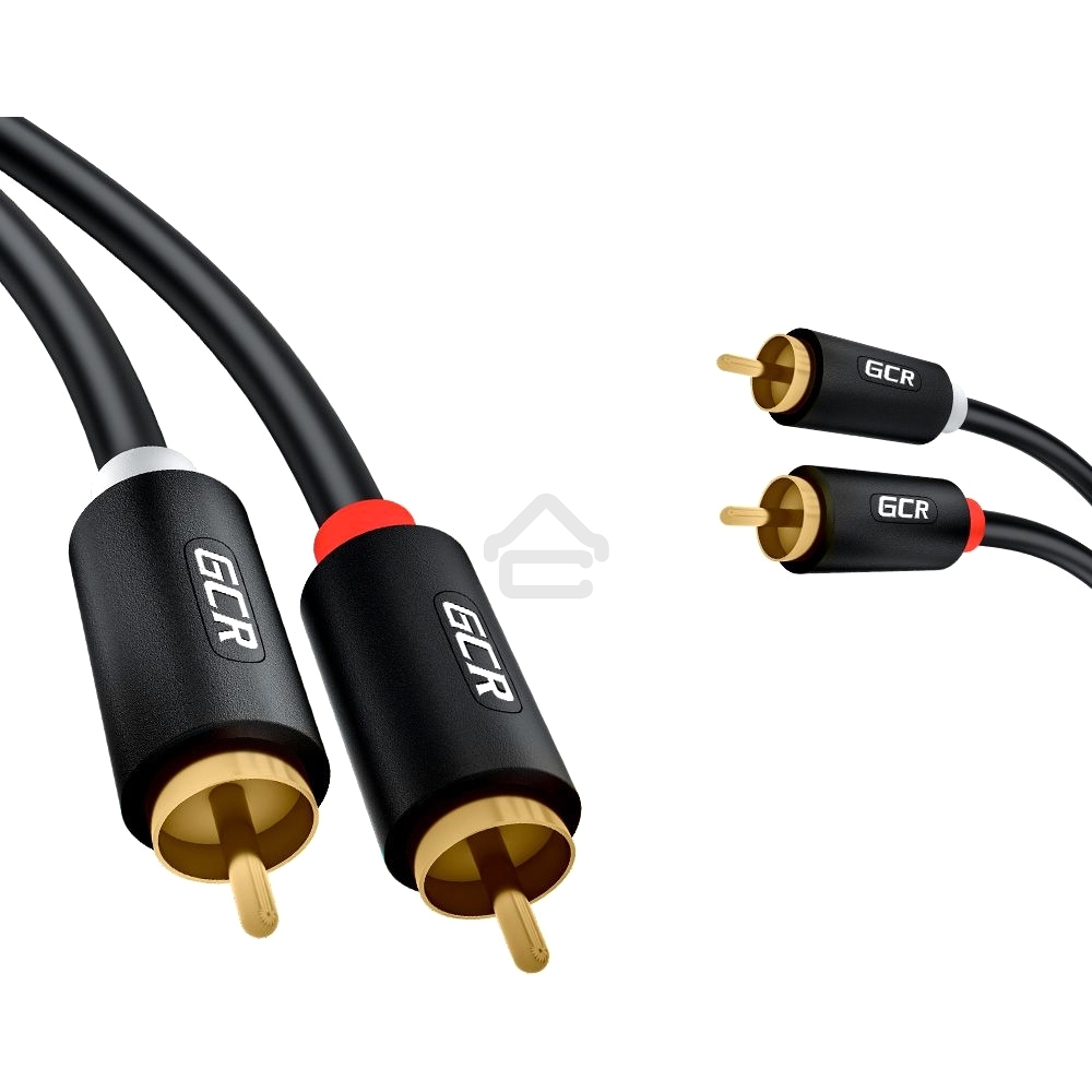 Кабель Greenconnect GCR-53116 5.0m аудио 2 х RCA / 2 х RCA, GOLD, черный
