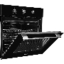 Духовой шкаф MONSHER MOE 6062 Noir, 5 режимов работы, объем духовки 58 л., утапливаемые переключатели, механический таймер, 2 стекла в дверце, энергоэффективность А, цвет: черный,фурнитура серебряная