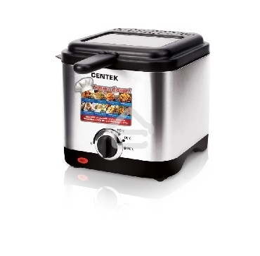 Фритюрница Centek CT-1430 сталь 900 Вт, АНТИПРИГАРНАЯ ЧАША, стальной корпус, ёмкость на 1,5 л масла