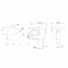 Выключатель клавишный Rexant круглый 250V 3А (2с) ON-OFF красный Micro