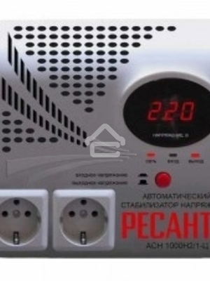 Стабилизаторы напряжения Ресанта АСН-1 000 Н2/1-Ц 63/6/13 Стабилизатор {2 роз, 220В±8%, Габариты 260х200х110, Вес 3,7кг}