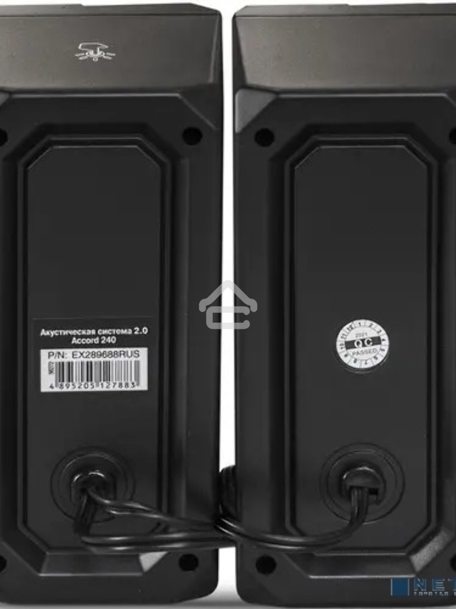 Акустическая система 2.0 ExeGate EX289688RUS Accord 240 (питание USB, 2х3Вт (6Вт RMS), 60-20000Гц, цвет черный, RGB подсветка)