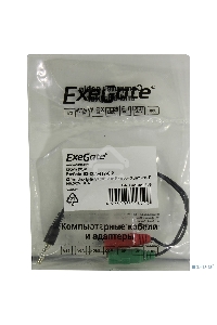 Кабель аудио Exegate EX284944RUS EX-CCA-417-0.2 (3.5mm Jack M 4pin/3.5mm Jack F Stereo+ 3.5mm Jack F микрофон, 0,2м)