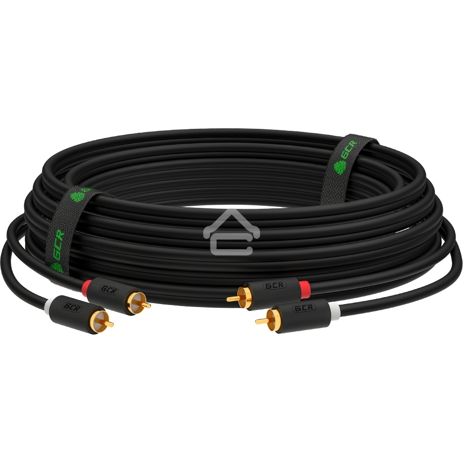 Кабель Greenconnect GCR-53116 5.0m аудио 2 х RCA / 2 х RCA, GOLD, черный