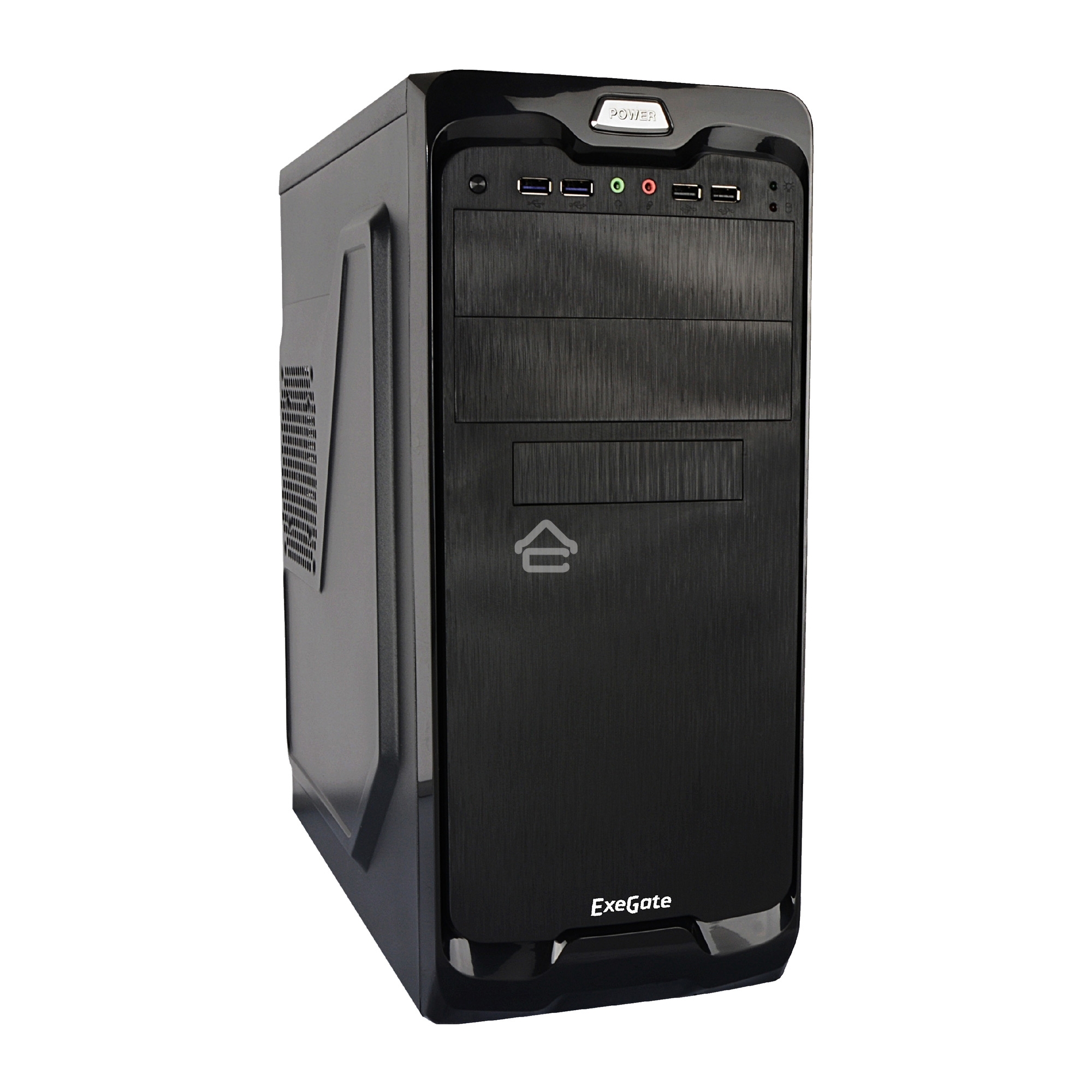 Компьютерный корпус ExegateEX269435RUSMiditower UN-604 Black, ATX, <UN350, 120mm> 2*USB+2*USB3.0, Audio