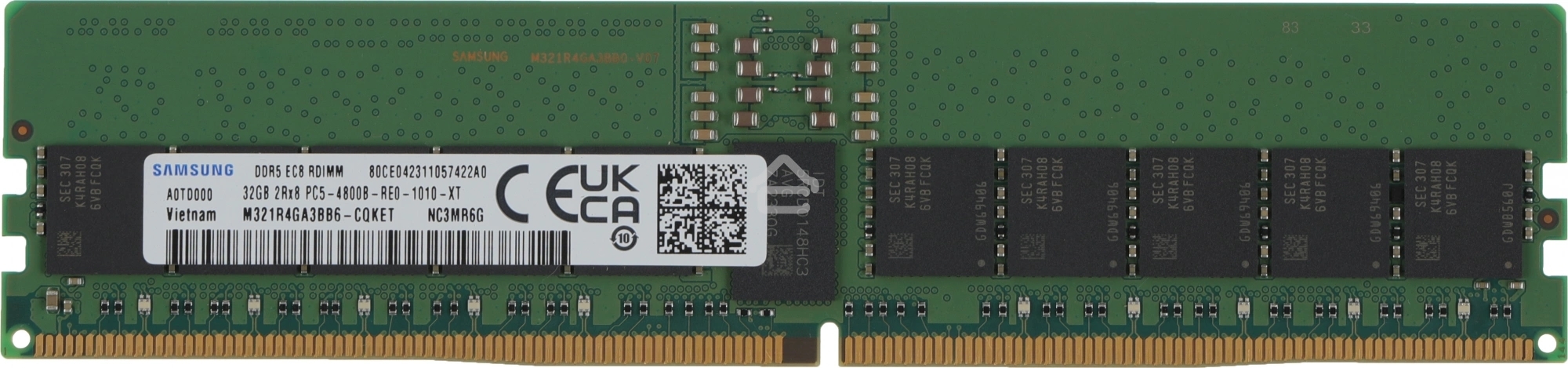 Оперативная память Samsung, DDR5, 32Gb (1x32Gb), 4800MHz, CL40, ECC, RDIMM, OEM