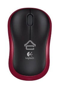 Мышь беспроводная Logitech M185, красный, 1000 dpi, радиоканал, USB, кнопки - 3
