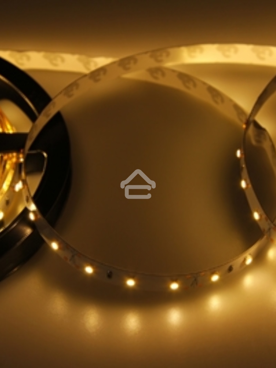 Лента LED открытая, 8 мм, IP23, SMD 2835, 60 LED/m, 12 V, цвет свечения теплый белый
