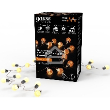 Гирлянда садовая на солнечной батарее 20 LED ламп Большие Шары белый свет Solar, 1/6