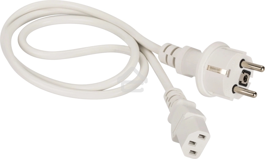 Шнур питания Lanmaster C13-Schuko, 3х0.75, 220В, 10А, белый, 3 метра