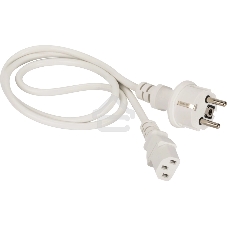 Шнур питания Lanmaster C13-Schuko, 3х0.75, 220В, 10А, белый, 3 метра