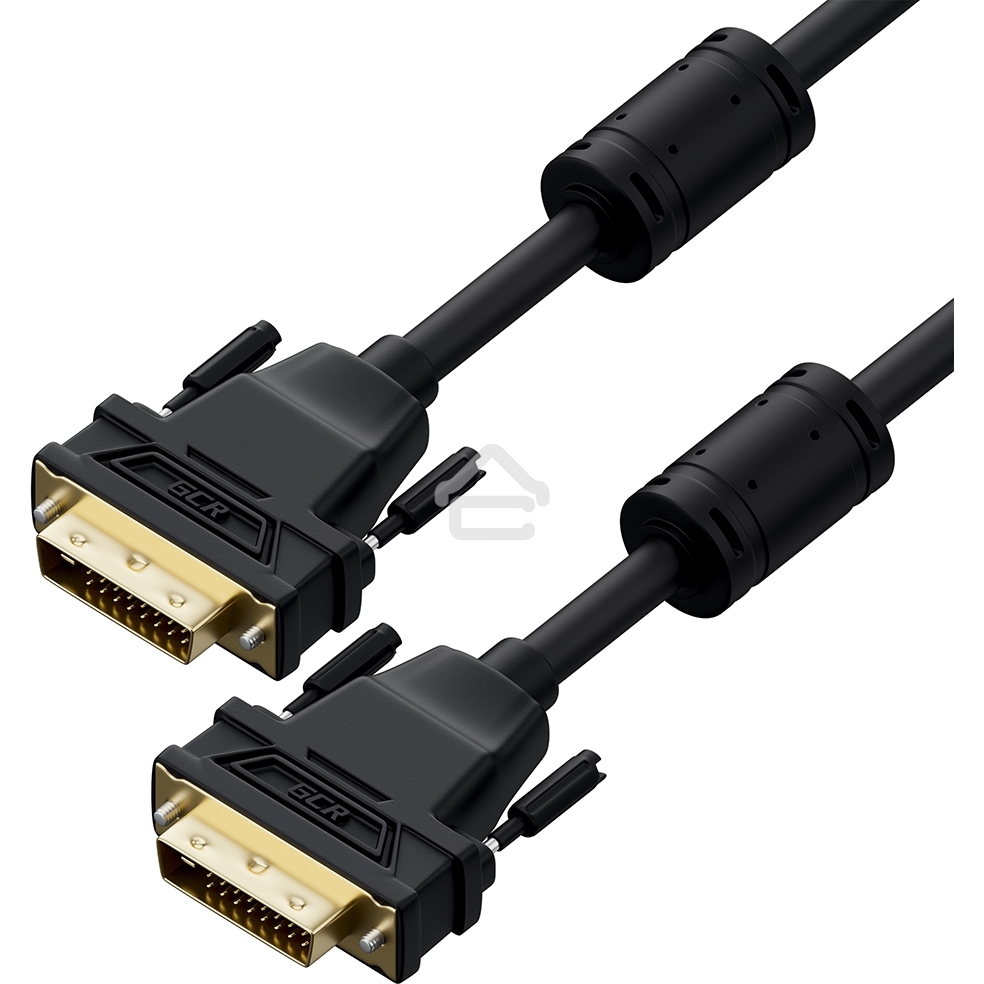 Кабель Greenconnect GCR-DM2DMC2-7.0m PROF 7.0m DVI-D, черный, GOLD, ферритовые кольца, OD 8.5mm, 28 AWG, DVI/DVI, 25M/25M, двойной экран