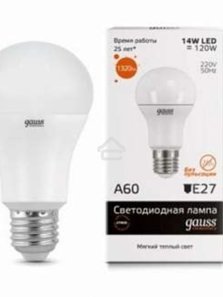Светодиодная лампа GAUSS 23219 LED Elementary A60 20W E27 1520lm 3000K 1/10/40 0