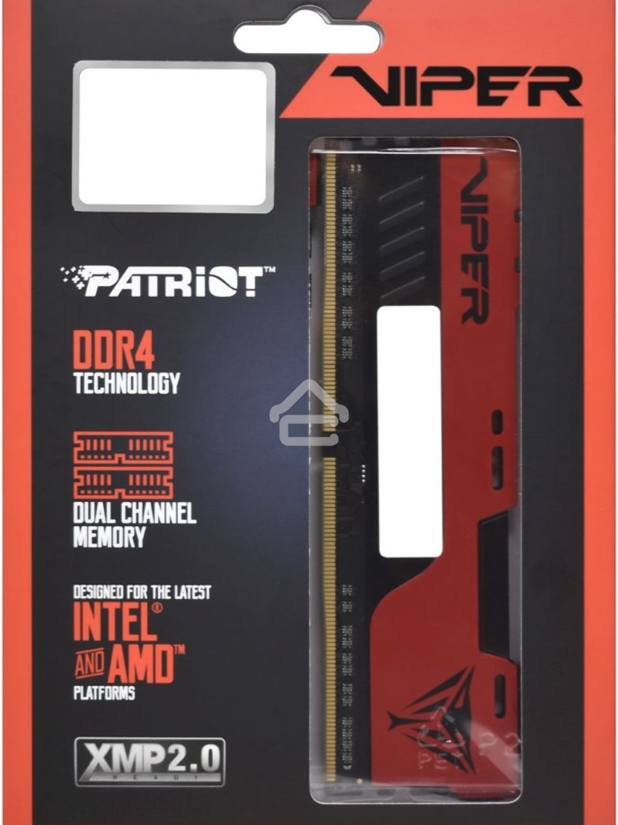 Оперативная память Patriot Viper Elite II, DDR4, 64GB (2x32 GB), 3600 MHz, CL20, DIMM, радиатор, красный/черный