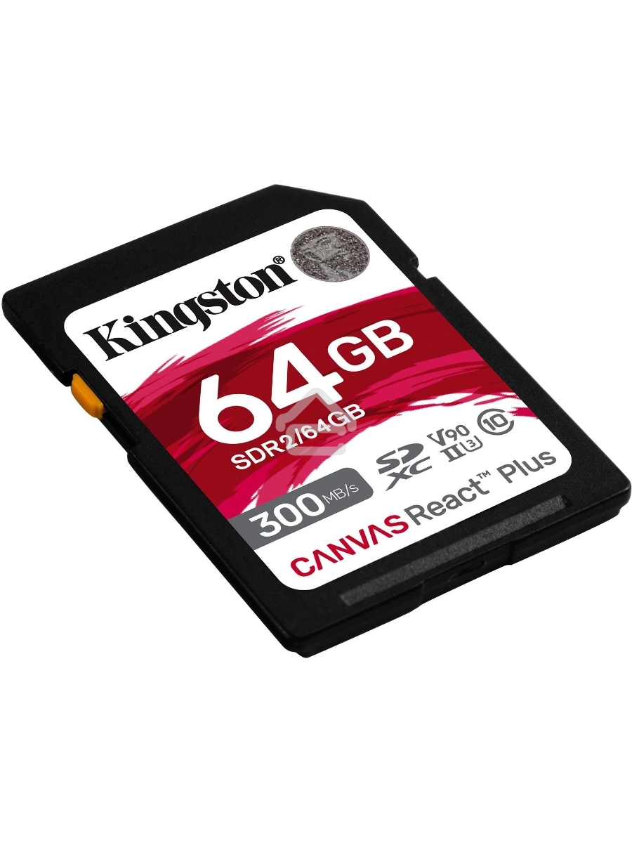 Флеш карта SDHC 64Gb Kingston SDHC, UHS-I Class U3 V90, чтение: 300Мб/с, запись: 260Мб/с <SDR2/64GB>