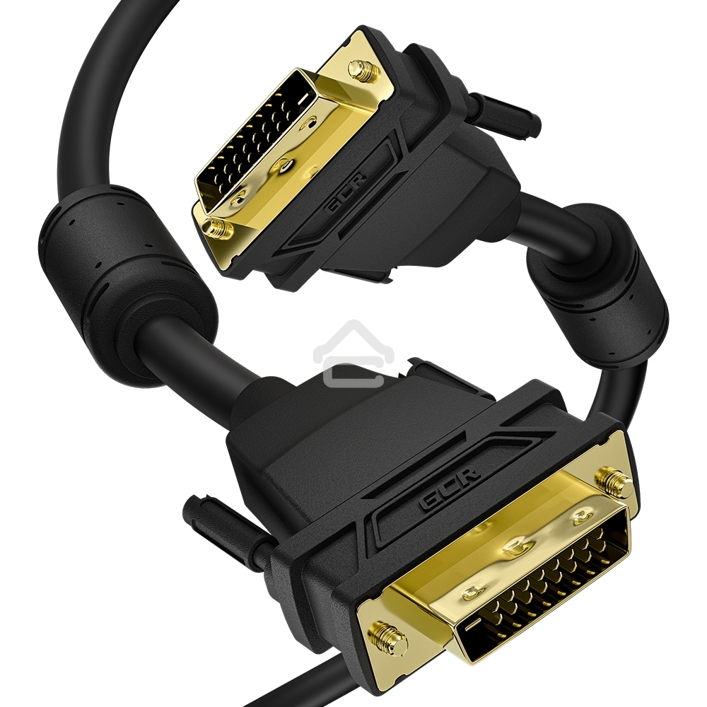 Кабель Greenconnect GCR-DM2DMC2-7.0m PROF 7.0m DVI-D, черный, GOLD, ферритовые кольца, OD 8.5mm, 28 AWG, DVI/DVI, 25M/25M, двойной экран