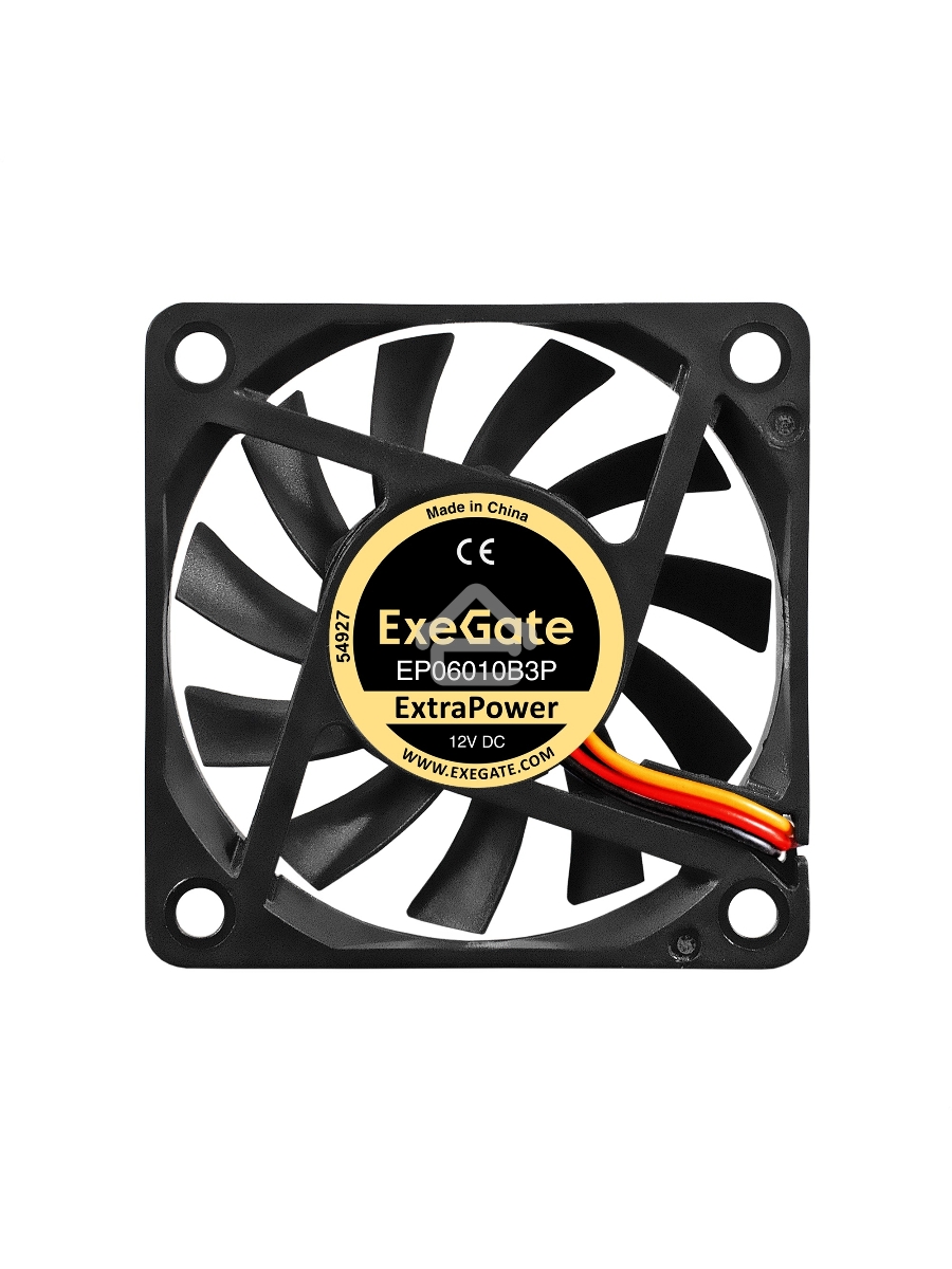 Вентилятор для корпуса ExeGate ExtraPower EP06010B3P черный, 60 мм, 3000 об/мин, 24 дБ, 3 pin