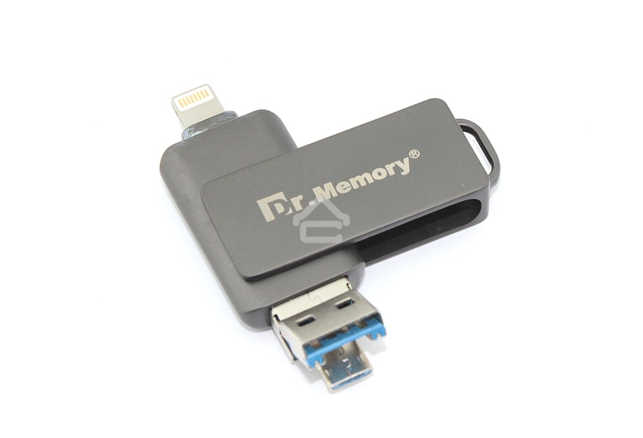 Флешка USB Dr. Memory 051, 4Gb, USB 3.0/USB Type-C, R/W 70/40, серый