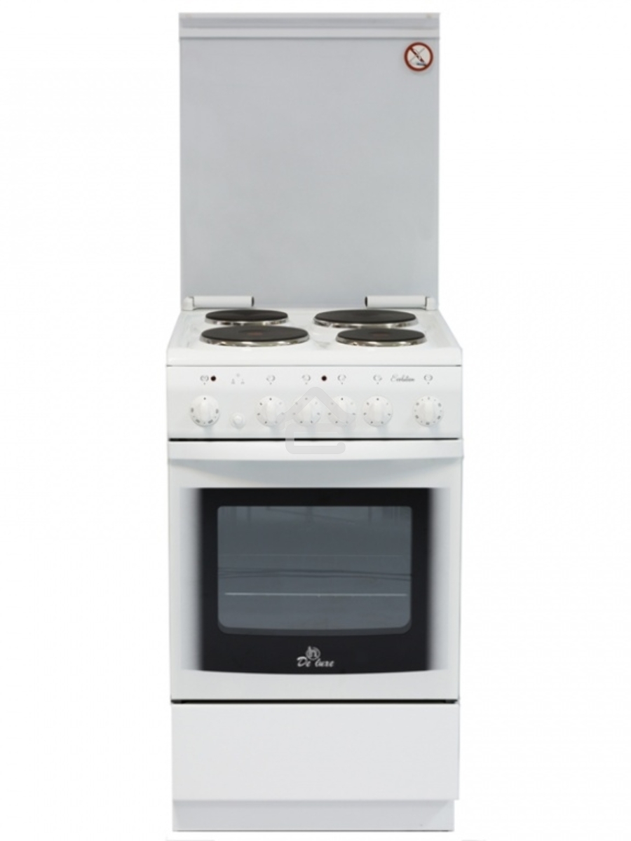 Плита электрическая De Luxe 5004.10э (кр)-001 белый, конфорок 4 шт, духовка 43 л, 50 см x 85 см x 50 см