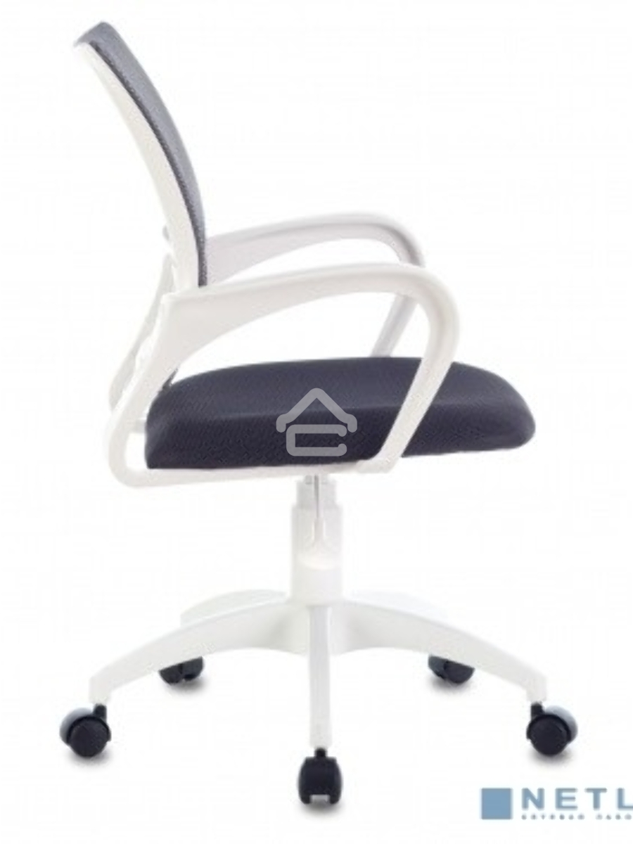 Кресло компьютерное Бюрократ CH-W695NLT TW-04 TW-12 темно-серый, сетка/ткань, крестовина пластик, пластик белый