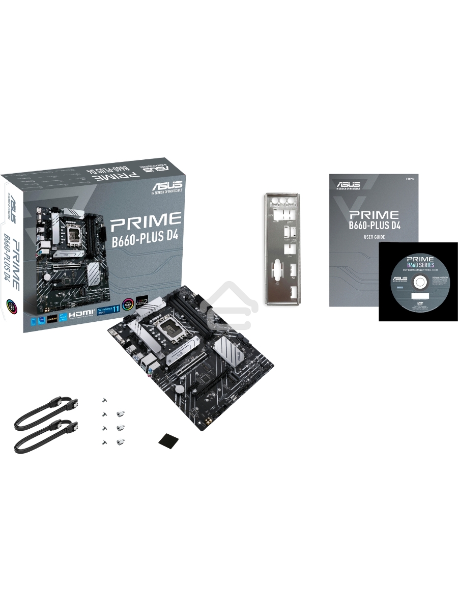 Материнская плата ASUS PRIME B660-PLUS D4, Socket LGA 1700, Intel B660, 4xDDR4, 4xSATA, 3xM.2, 1xPCIe 4.0 x16, 1xPCIe 3.0 x4, 1xHDMI, 1xDP, 1xVGA, 1x 1Gb LAN, 1xUSB-C 3.2 Gen 2x2, 2xUSB-A 3.2 Gen 2, 1xUSB-A 3.2 Gen 1, 2xUSB-A 2.0, 7.1, ATX