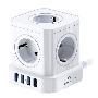Сетевой фильтр Cablexpert Tower 5р, TWR-5-U4-W-3, 10А, 4хUSB, 3.1А, 3м, ур.защиты 4+, белый, коробка