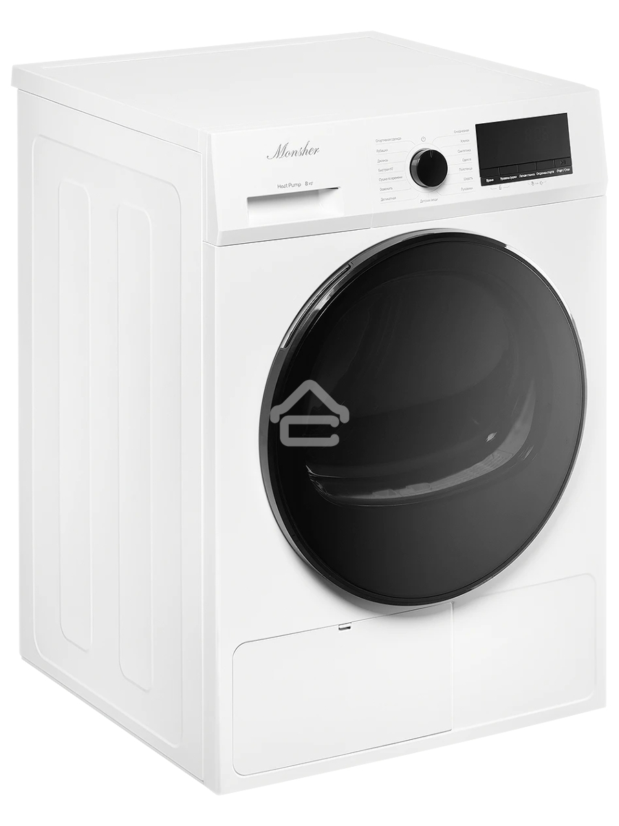 Сушильная машина MONSHER MDM 630 Blanc белый, 8 кг, сушка - тепловой насос, программ - 15, 59.5 x 84.5 x 58.5 см