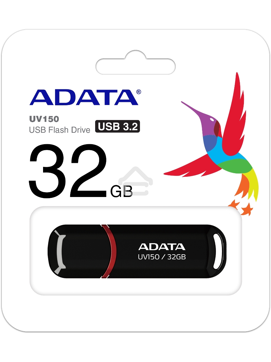 Флеш диск ADATA Flash Drive 32Gb UV150 AUV150-32G-RBK {USB3.0, Black}