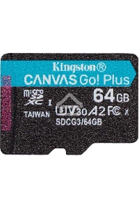 Флеш карта  Kingston 64GB microSDXC Canvas Go Plus 170R A2 U3 V30 Single Pack w/o ADP EAN: 740617301175