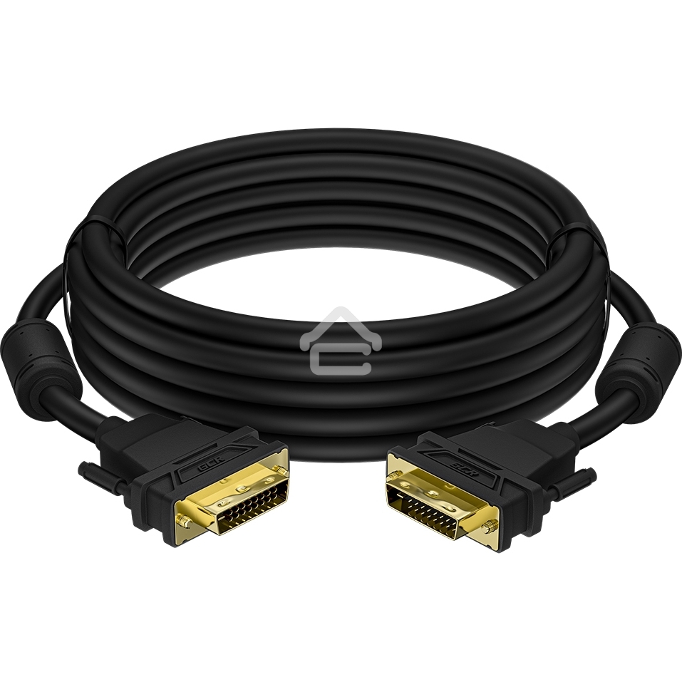 Кабель Greenconnect GCR-DM2DMC2-7.0m PROF 7.0m DVI-D, черный, GOLD, ферритовые кольца, OD 8.5mm, 28 AWG, DVI/DVI, 25M/25M, двойной экран