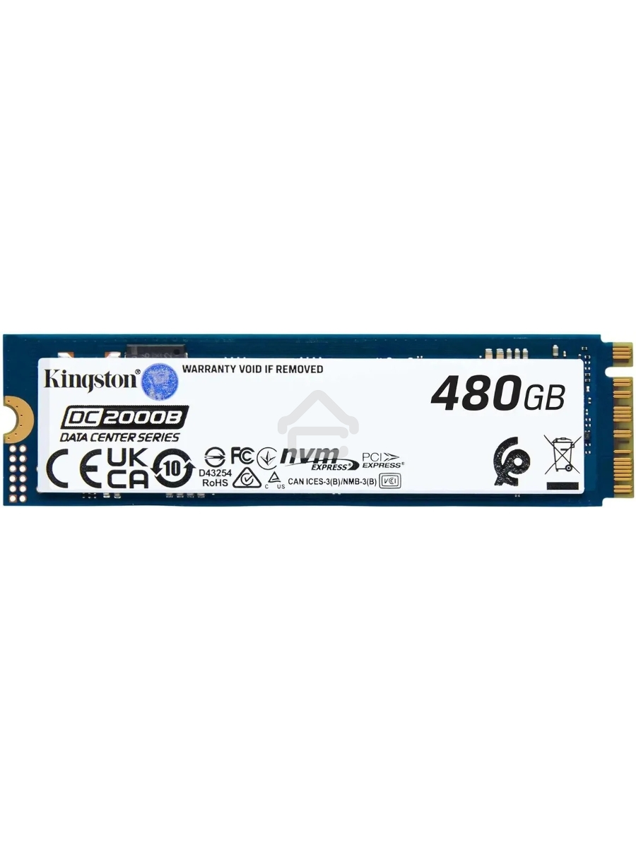 Накопитель SSD Kingston DC2000B, 480GB, PCIe 4.0 x4, M.2 2280, R/W 7000/800