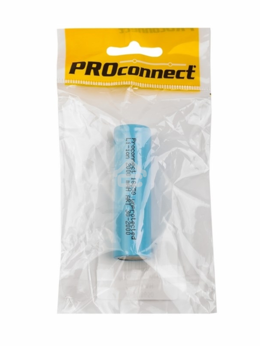 Аккумулятор 18650 unprotected Li-ion 2000 mAH индивидуальная упаковка PROconnect