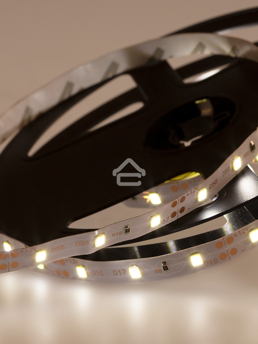 Лента LED открытая, 8 мм, IP23, SMD 2835, 60 LED/m, 12 V, цвет свечения белый