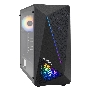 Компьютерный корпус Miditower ExeGate EVO-8225-NPX500 (ATX, БП 500NPX с вент. 12см, 2*USB+1*USB3.0, черный, 2 вент. с RGB подсветкой и полоса на передней панели, боковая панель - закаленное стекло)