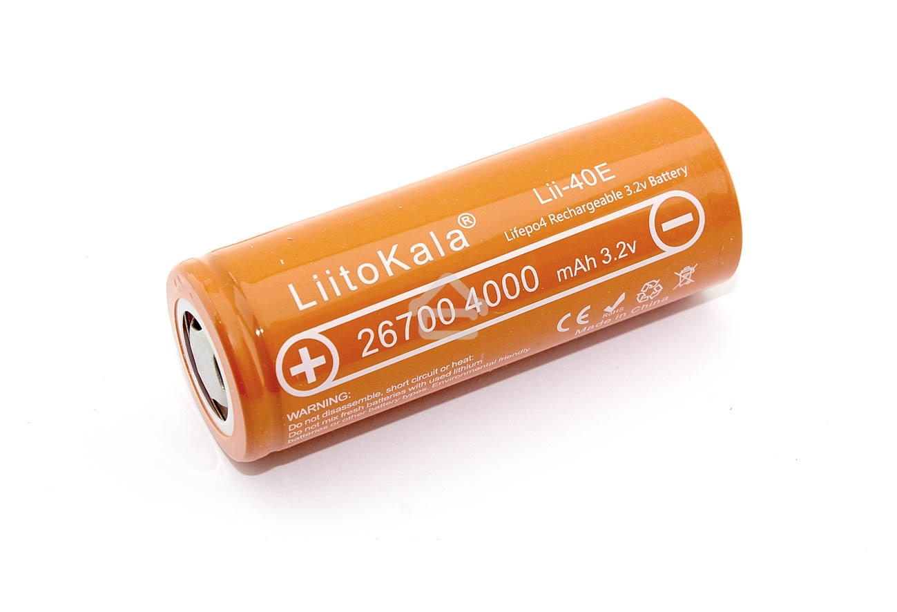 Аккумулятор LiitoKala Lii-40E 4000mah, 3.2V типа 26700 Li-Ion