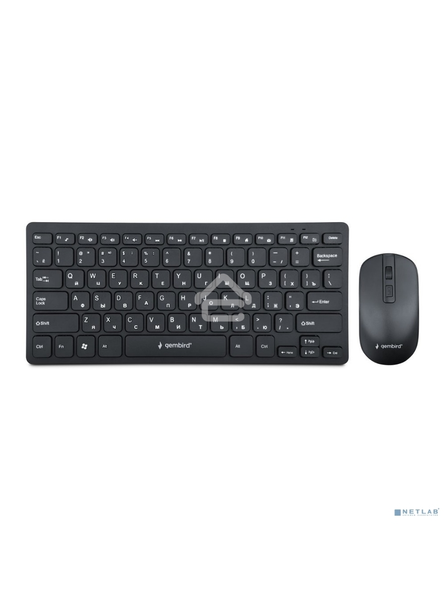 Комплект клавиатура+мышь беспроводные Gembird KBS-9100, 2.4ГГц, чёрн, 84кл, 1600 DPI, бат. в компл.