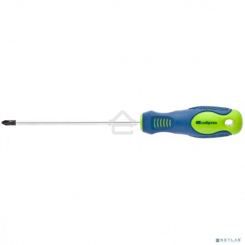 Отвертка Сибртех, PH2 х 150 мм, CrV, двухкомпонентная рукоятка